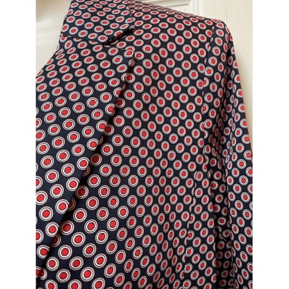 Michael Kors Blazer Size 14 Red‎ White Blue Dots Spring Tailored Business Office - Picture 8 of 16